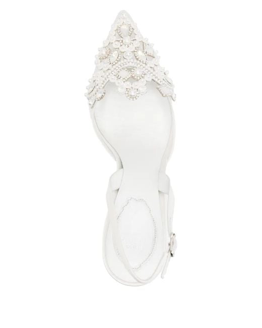 Rene Caovilla White Veneziana Pumps 50Mm