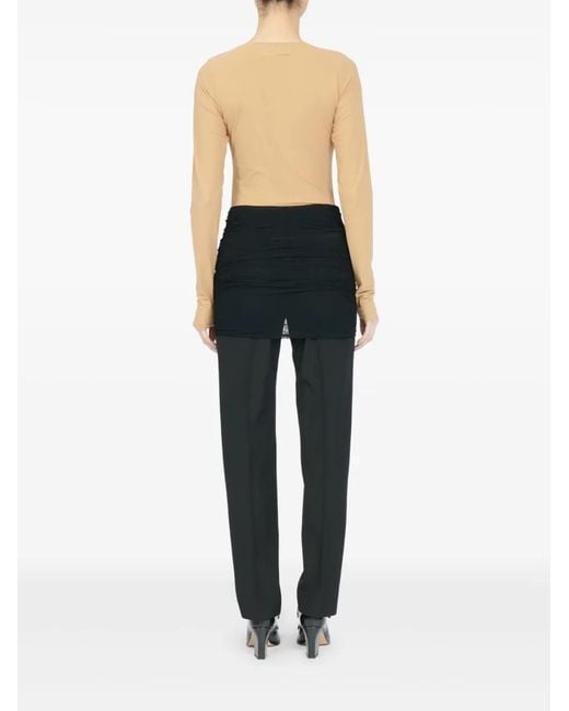 MM6 by Maison Margiela Black Draped-Layer Trousers