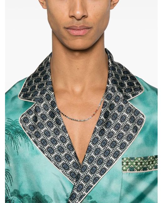 Pierre Louis Mascia Aloe シルク ジャケット Green