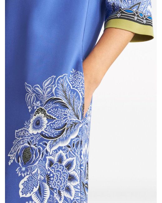 Robe courte à fleurs Etro en coloris Blue