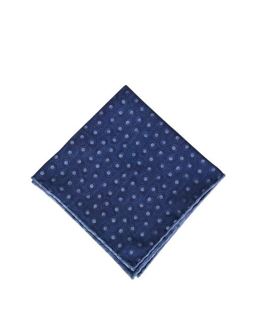 Brunello Cucinelli Blue Polka Dot Pocket Square for men