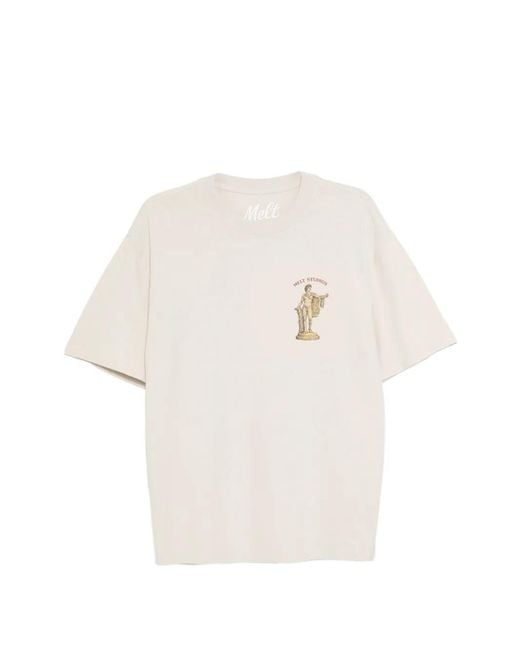 Melt White Graphic-Print T-Shirt for men