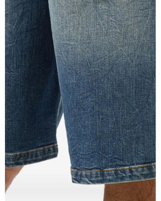 Philipp Plein Blue Denim Shorts Formentera Skull for men