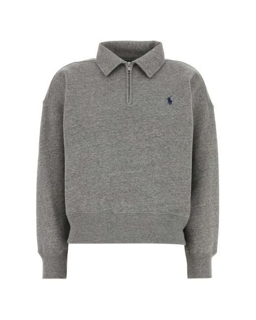 Polo Ralph Lauren Gray Zip Polo Shirt