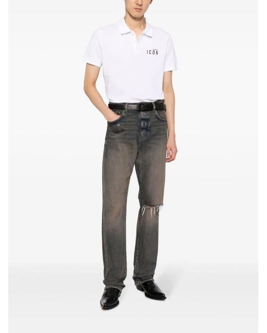 DSquared² White Mini Icon Tennis Polo Shirt for men