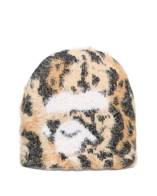 A Bathing Ape Metallic Wild Leopard-Pattern Beanie Hat
