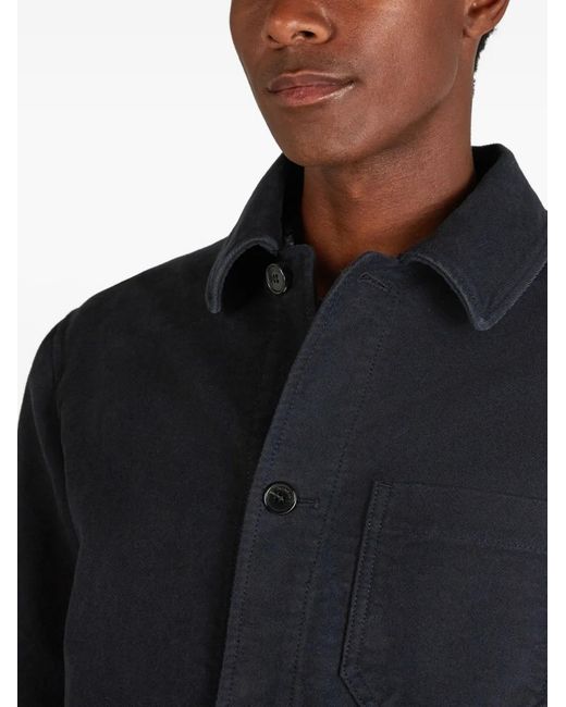 Slowear Blue Patch-Pocket Cotton Shirt Jacket for men