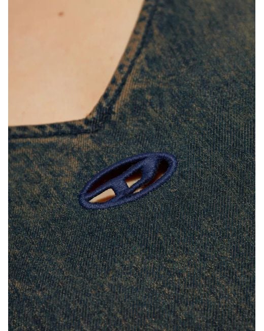 Robe En Jean De-Beld-S À Col V DIESEL en coloris Blue