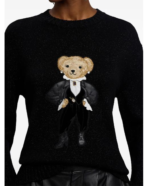 Ralph Lauren Black Metallic-Bear Sweater