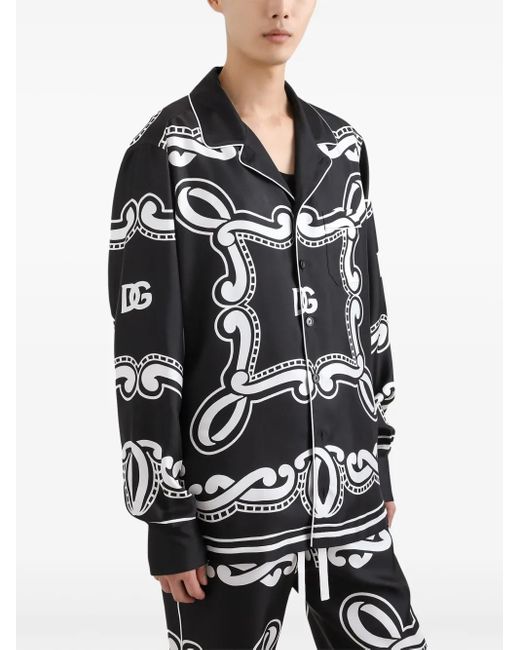 Dolce & Gabbana Overhemd Met Bandanaprint in het Black voor heren