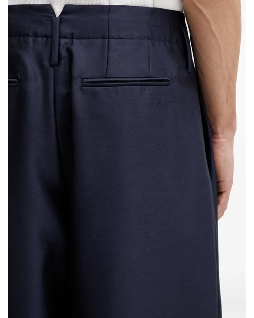 KENZO Blue Pleated Trousers for men