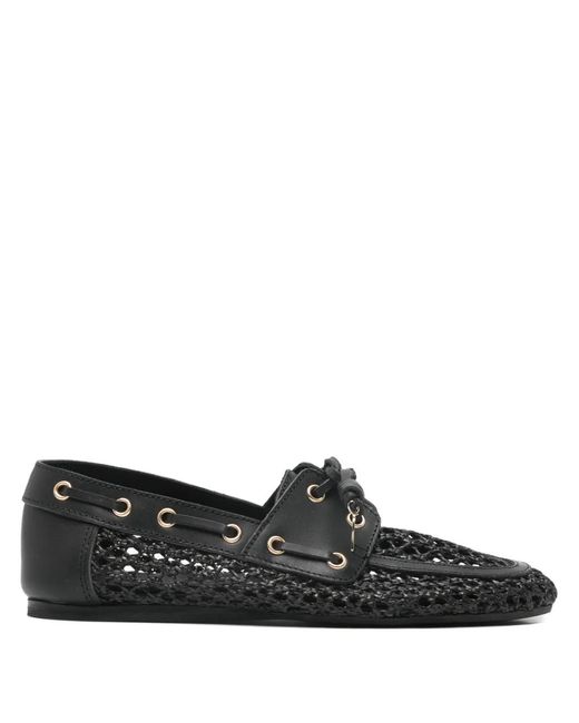 Ancient Greek Sandals Black Woven Derby Shoes