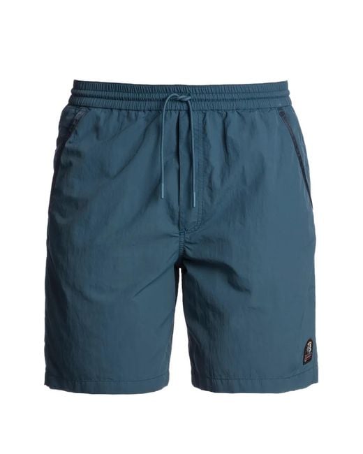 Parajumpers Blue Drawstring-Fastening Logo-Patch Swim Shorts for men