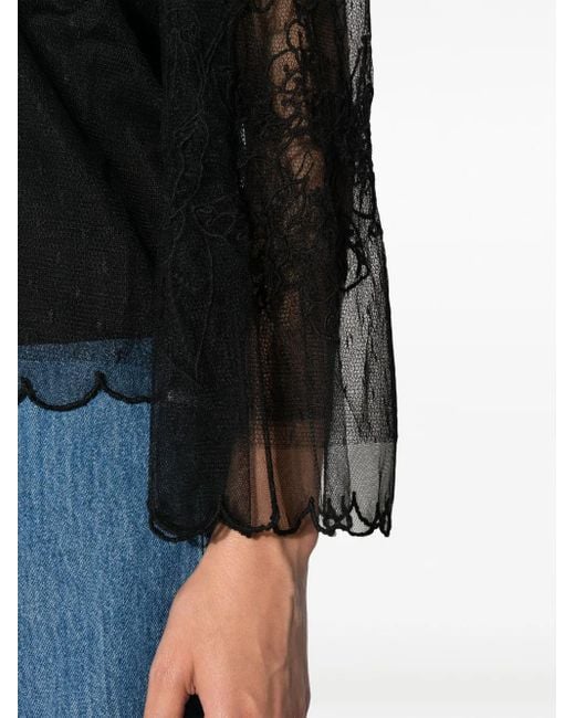 Twinset Black Bluse Im Layering-Look