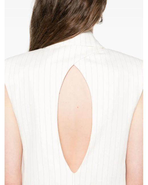 So Allure White Pinstriped Suit