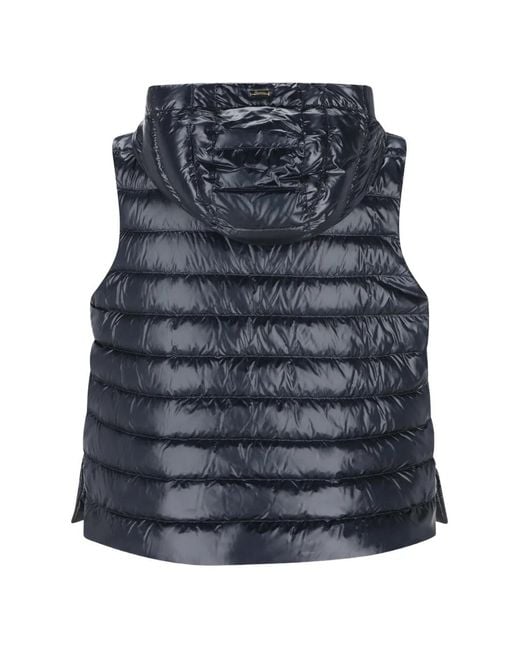 Herno Blue Hooded Quilted Jacket