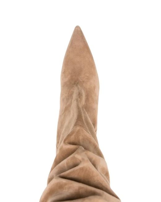 Khaite White Andee Overknee-Stiefel aus Wildleder 40mm