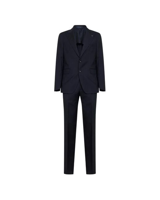 Tagliatore Blue Peak-Lapel Suit for men