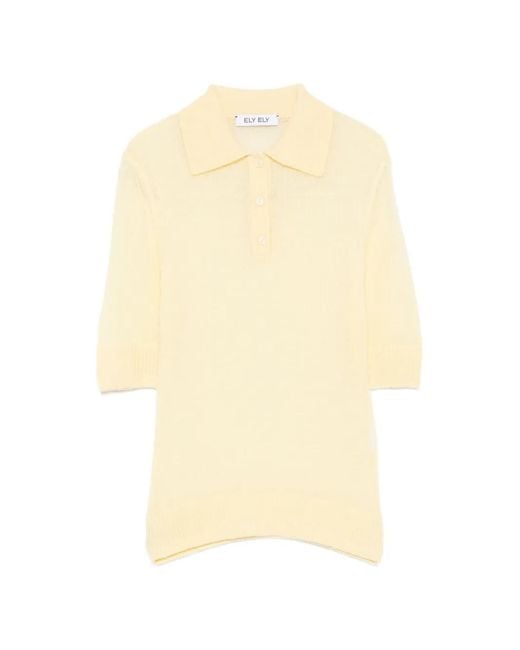 ELY ELY Natural Short-Sleeve Polo Top