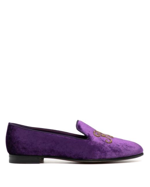 Alonzo velvet-finish loafers Ralph Lauren Collection en coloris Purple