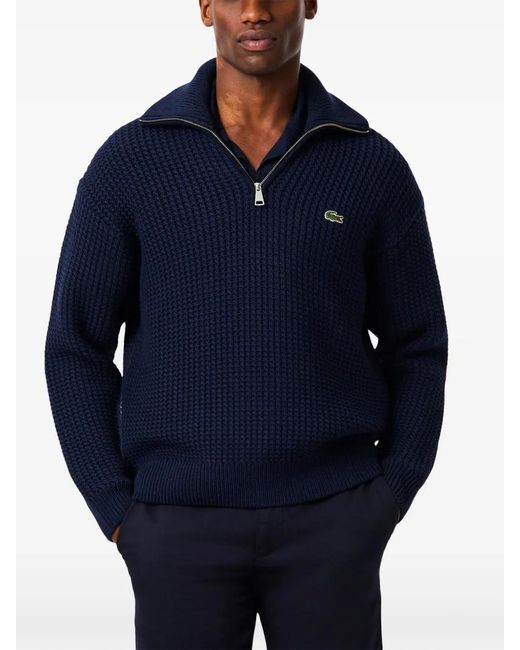 Lacoste Blue Logo-Patch Sweater for men
