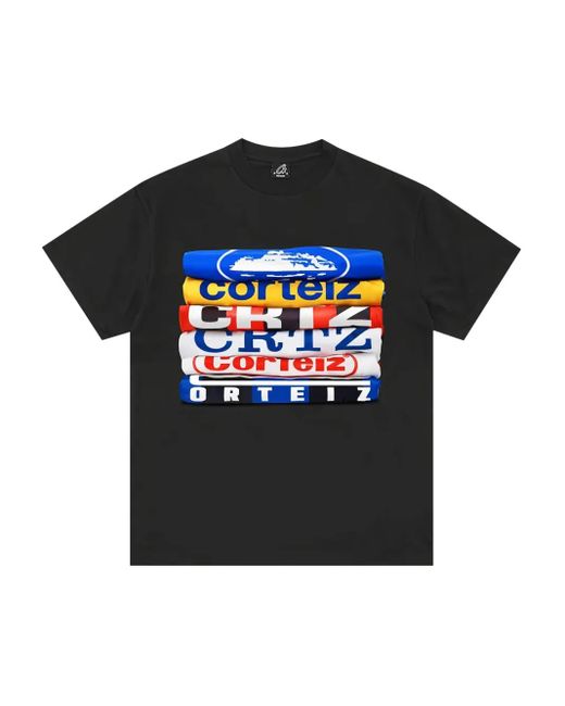 T-Shirt Stack corteiz en coloris Black