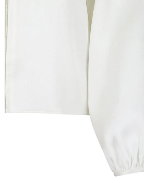 Fabiana Filippi White Keyhole-Detail Blouse