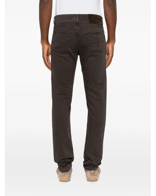 Jacob Cohen Gray Logo-Patch Slim-Fit Jeans for men
