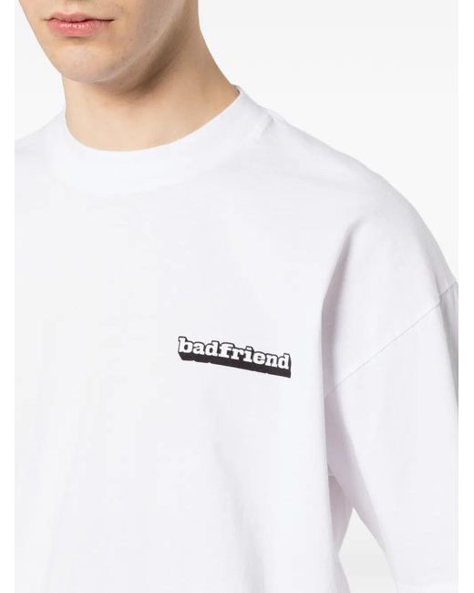 Badfriend White Logo-Print T-Shirt for men