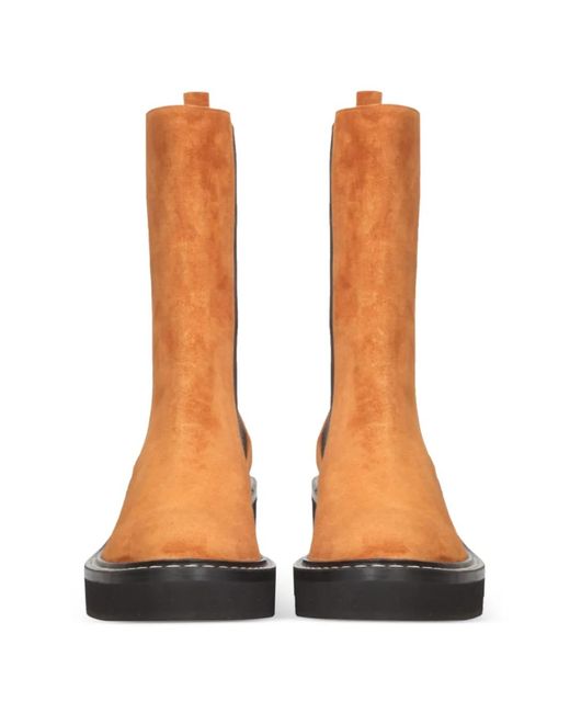 Khaite Orange Suede Boots