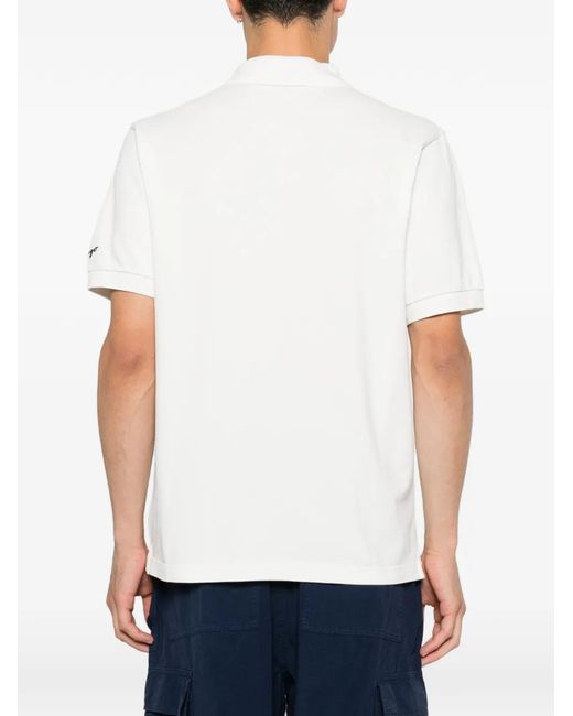 KENZO White Tiger-Patch Polo Shirt for men