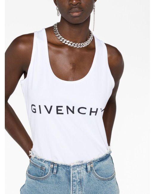 Givenchy White Tanktop mit Logo-Print