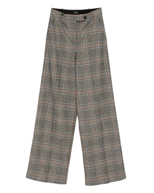 Pinko Gray Tailored Wide-Leg Trousers