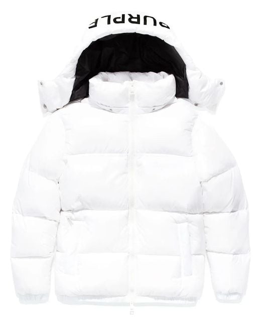 Purple Brand Black Logo-Print Padded Jackets for men