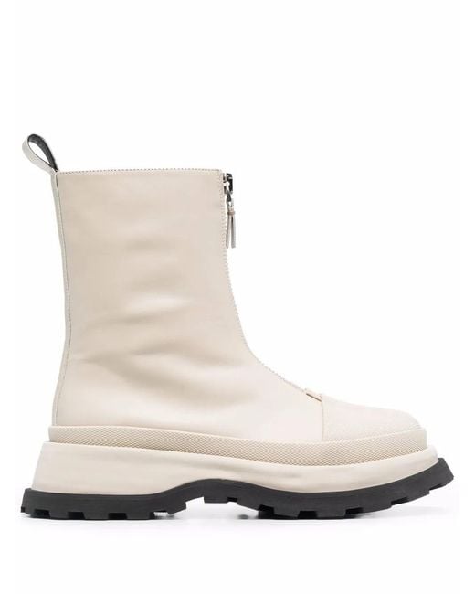 Jil Sander White Boston Boots