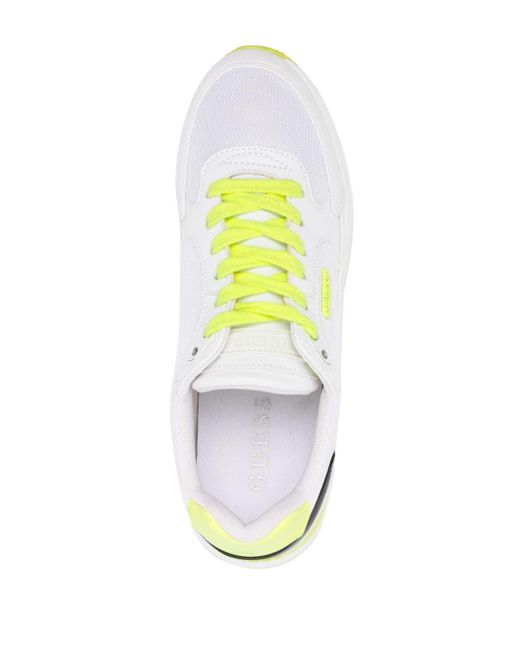 Guess USA Yellow Runner Panelled Sneakers