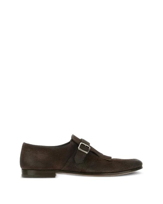 Church's White Fringed Buckle Monk Shoes for men