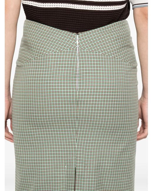 N°21 Green Check-Pattern Skirt
