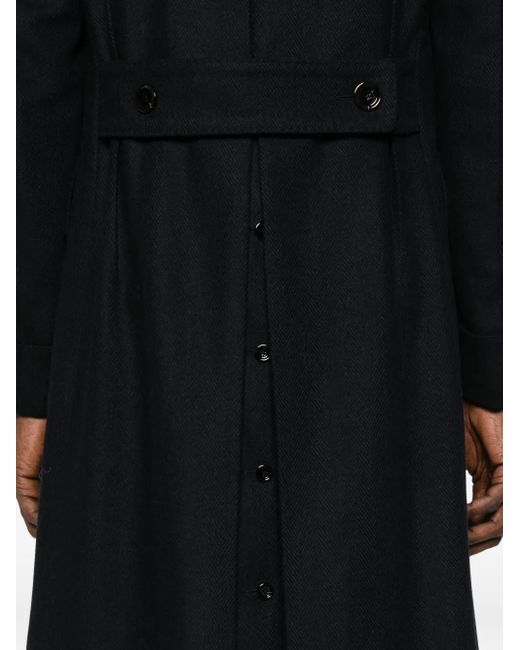 Lardini Black Double-Breasted Wool Coat for men