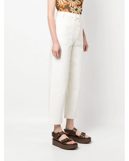 KENZO White High-rise Straight-leg Jeans