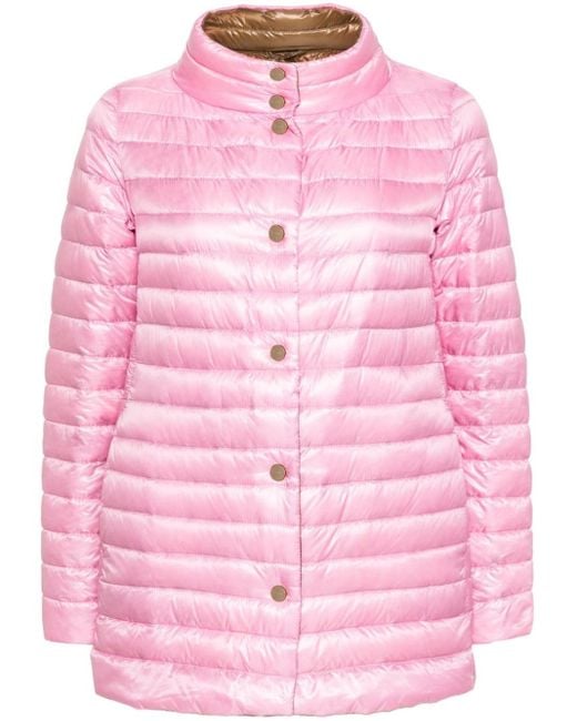 Herno Pink A-line Reversible Down Jacket