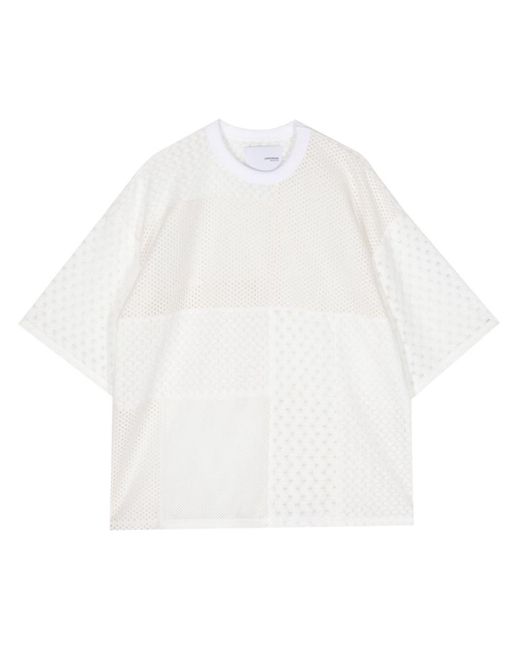 Yoshio Kubo White Lace-panelled T-shirt for men