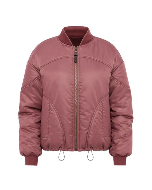 Bacon Red Padded-Design Bomber Jacket