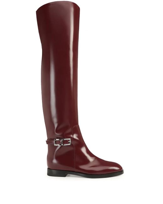 Sergio Rossi Sr Nora Knee-High Boots in Red | Lyst UK