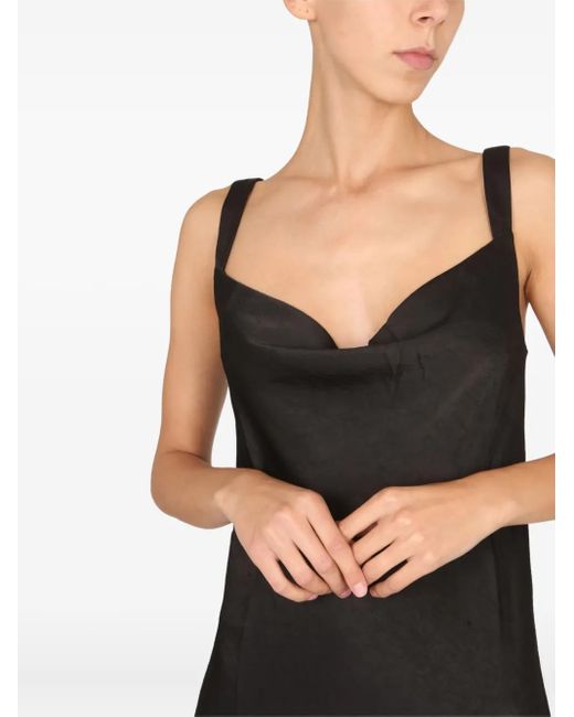 Baum und Pferdgarten Black Agamora Sweetheart-Neck Back-Split Dress