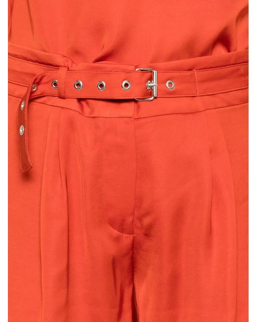 IRO Red Belted Pleated Shorts