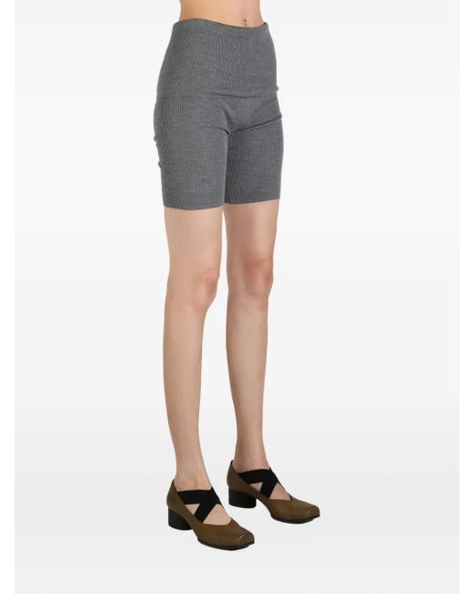 ALAINPAUL Gray High-Waisted Biker Shorts