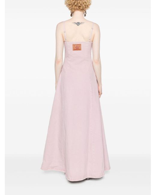 Y. Project Denim Maxi-jurk in het Pink