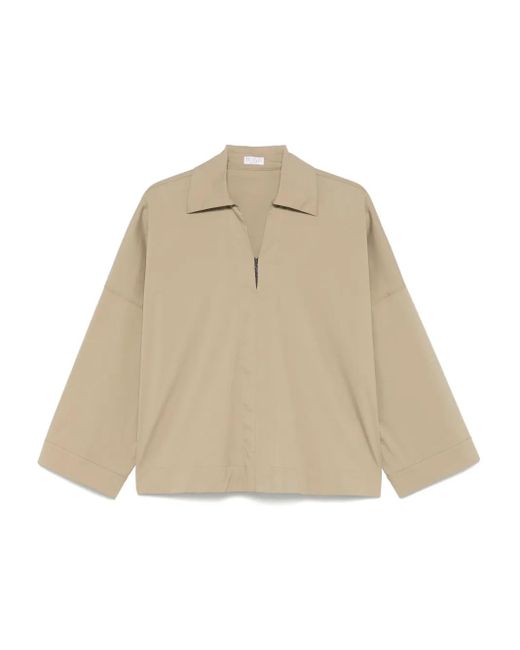 Blusa con hombros caídos Brunello Cucinelli de color Natural