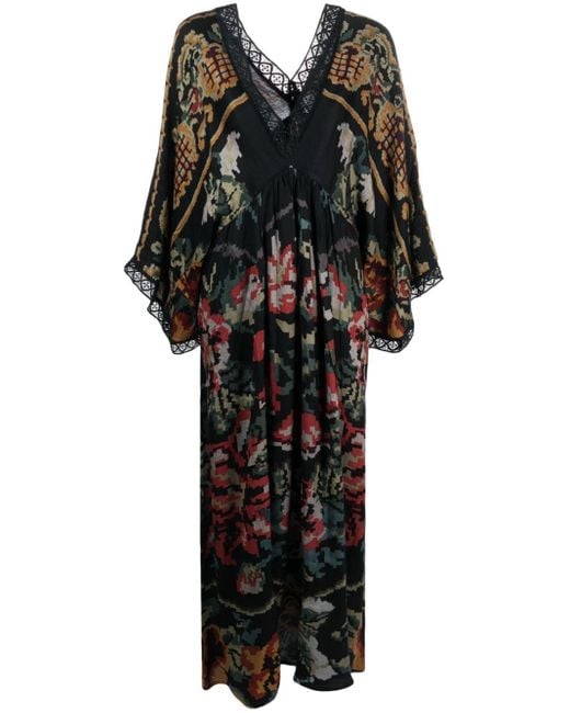 Robe longue Malti à imprimé baroque Mes Demoiselles en coloris Black